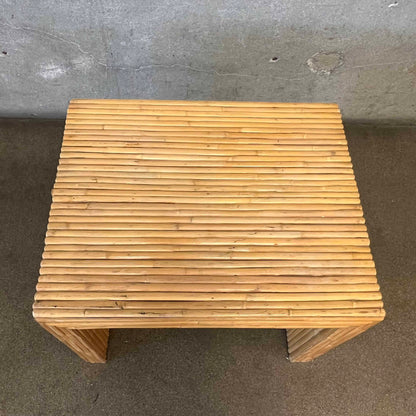 Handmade Pencil Reed Side Table w/Waterfall Edges
