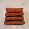 Vintage Inlaid Wood Five-Drawer Jewelry Chest