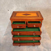 Vintage Inlaid Wood Five-Drawer Jewelry Chest
