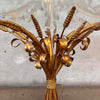 Vintage Italian Hollywood Regency Tole Gilded Iron Base Table w/ Glass Top