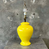 Vintage Ceramic Ginsen Jar Style Yellow Table Lamp
