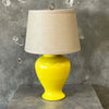 Vintage Ceramic Ginsen Jar Style Yellow Table Lamp