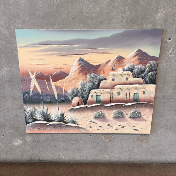 Vintage Southwestern Landscape Painting w/ Heavy Impasto - Signed Richmond