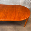 Vintage Danish Teak Round Expandable Dining Table
