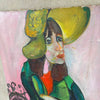 Vintage Acrylic Painting on Canvas of a Woman