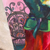 Vintage Acrylic Painting on Canvas of a Woman