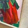 Vintage Acrylic Painting on Canvas of a Woman