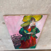 Vintage Acrylic Painting on Canvas of a Woman