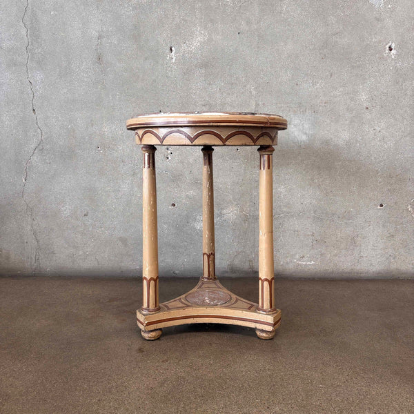 Antique Italian Painted Round Table - As Is -