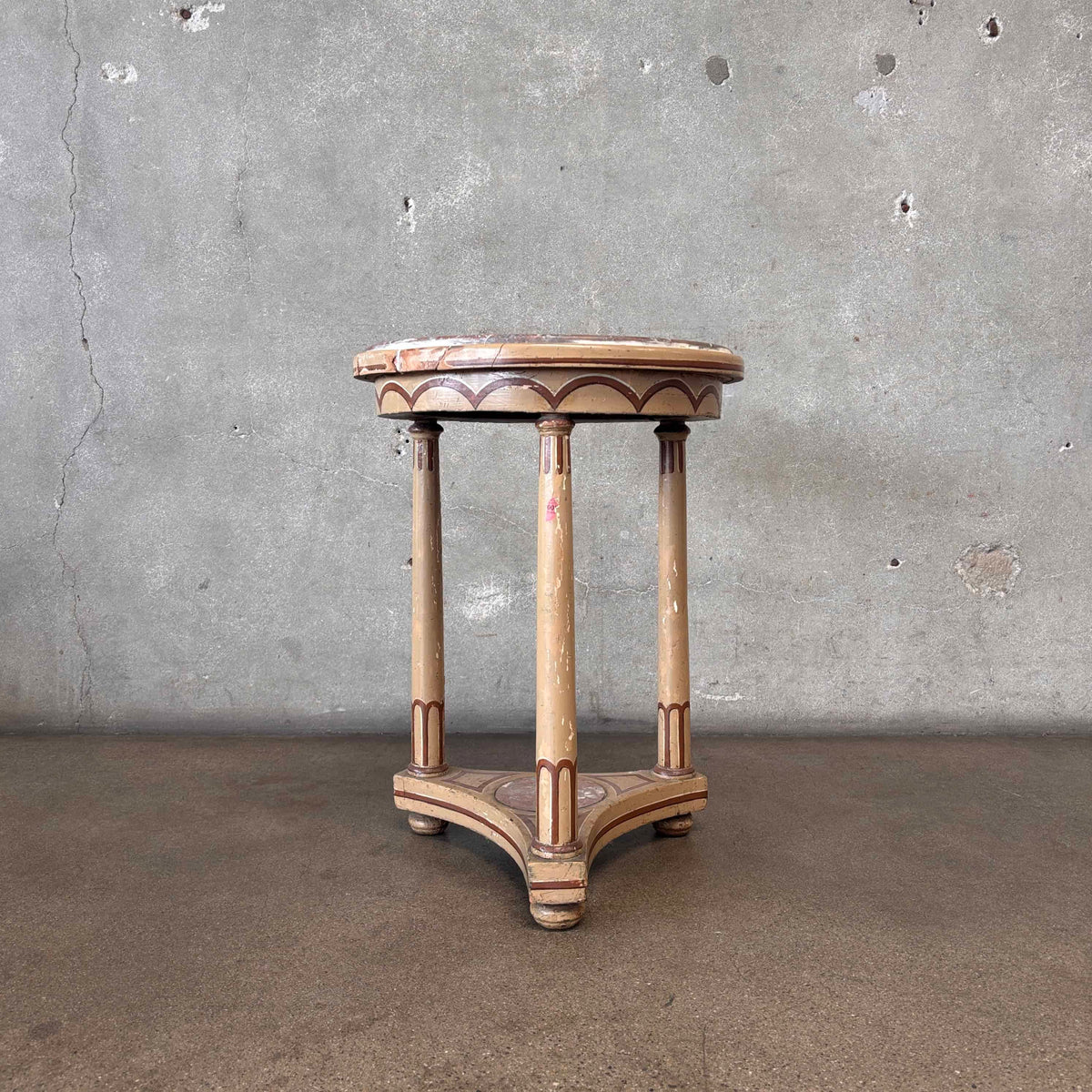 Antique Italian Painted Round Table - As Is -