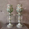 Pair of Green Czeck Glass Lamps