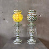 Pair of Green Czeck Glass Lamps
