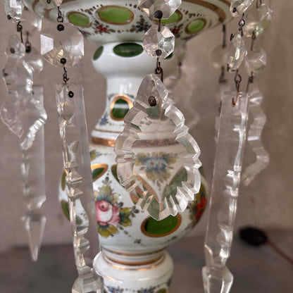Pair of Green Czeck Glass Lamps