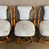 Set of Three 1960's Bamboo Swivel Chairs