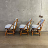 Set of Three 1960's Bamboo Swivel Chairs