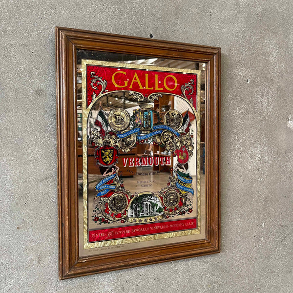 Gallo Vermouth Wood Framed Mirror