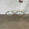 Pair of Mastercraft Brass Hexagon Tables