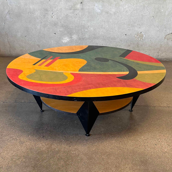 1980's Benjamin Le Memphis Coffee Table With Lower Shelf - Signed By Artist