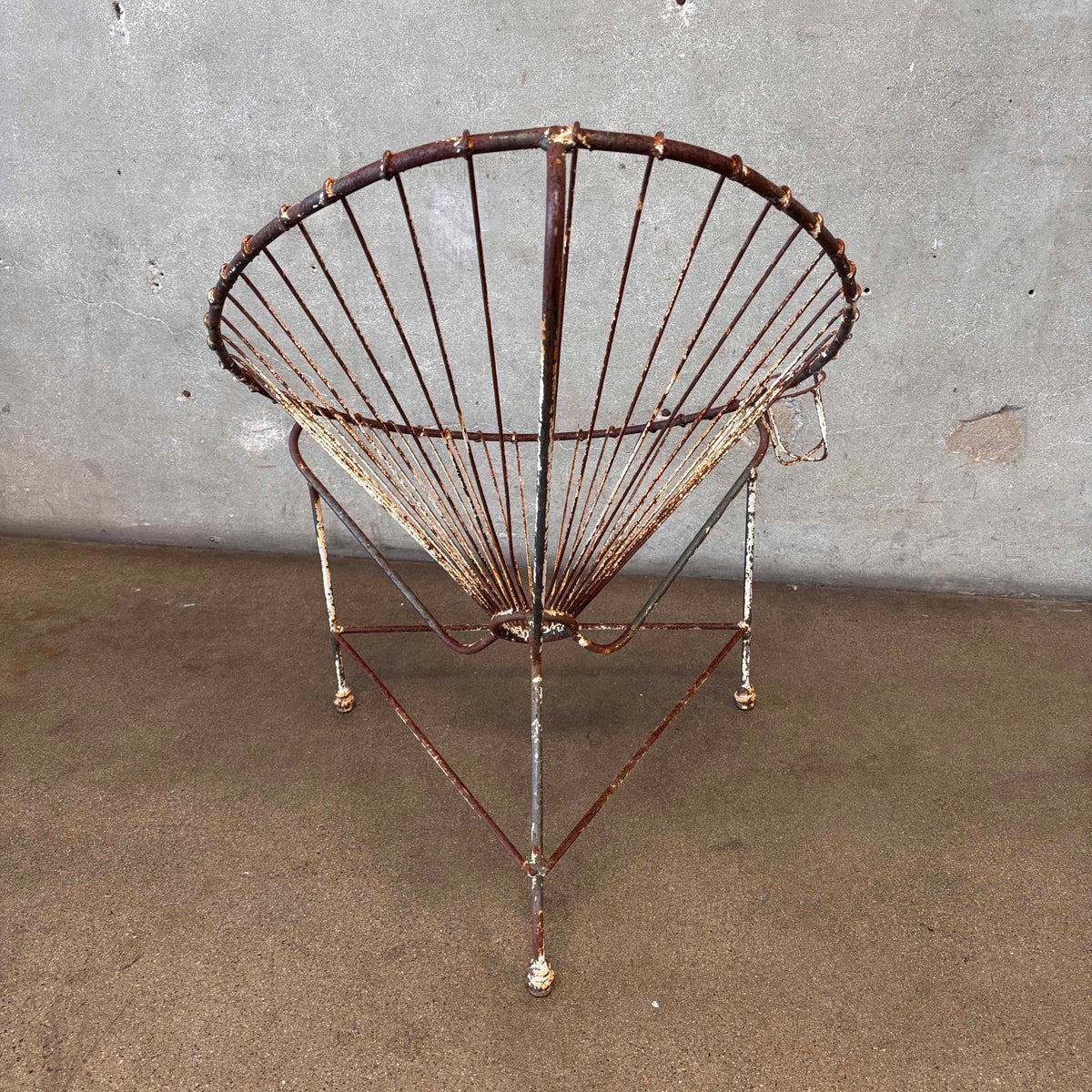 Mid Century Garden Iron Chair with Cupholder