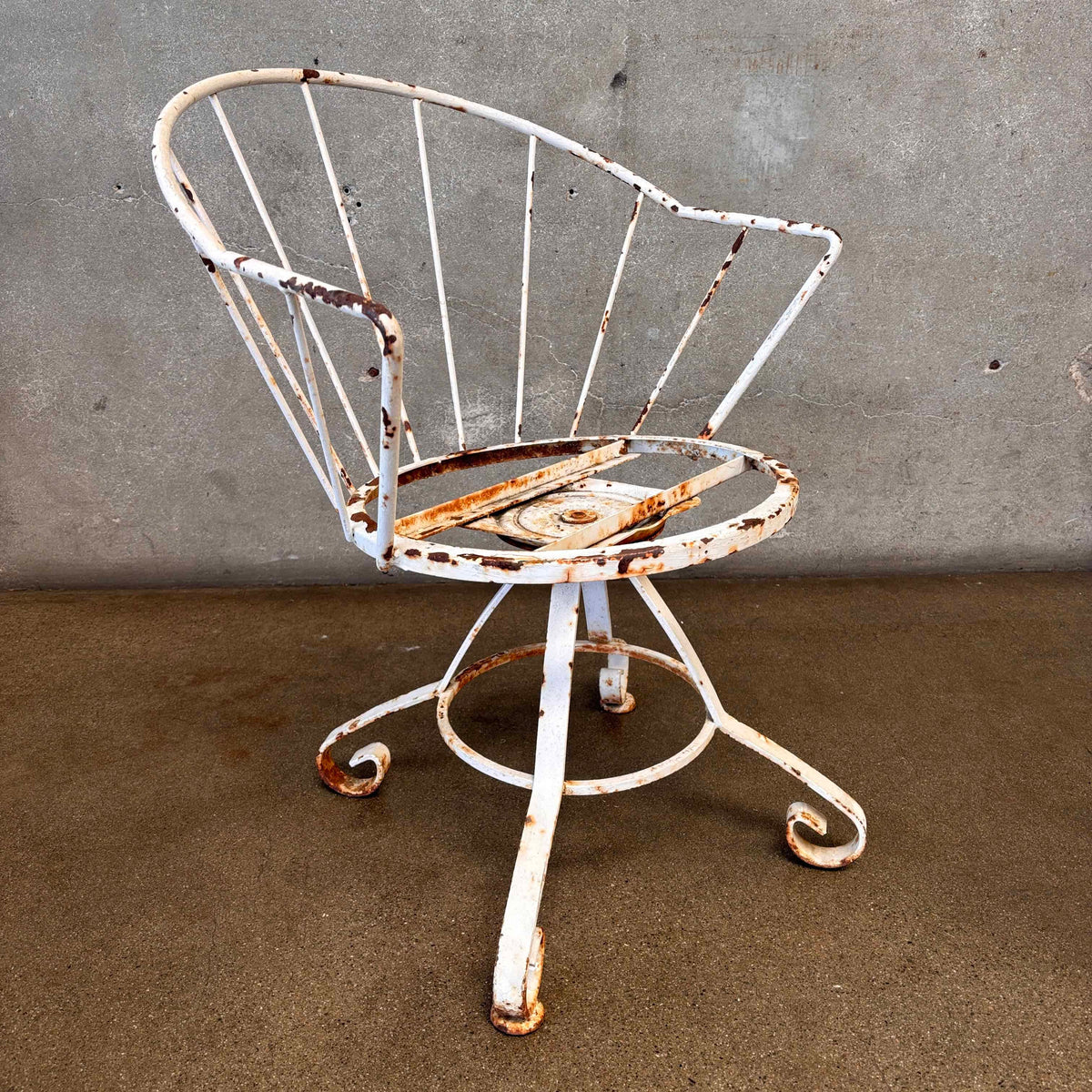 Set of Four Vintage Garden Wrought Iron Chairs