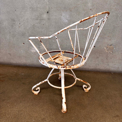 Set of Four Vintage Garden Wrought Iron Chairs