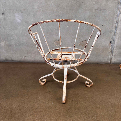 Set of Four Vintage Garden Wrought Iron Chairs