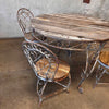 Vintage Garden Wrought Iron & Wood Dining Set