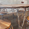 Vintage Garden Wrought Iron & Wood Dining Set