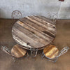 Vintage Garden Wrought Iron & Wood Dining Set