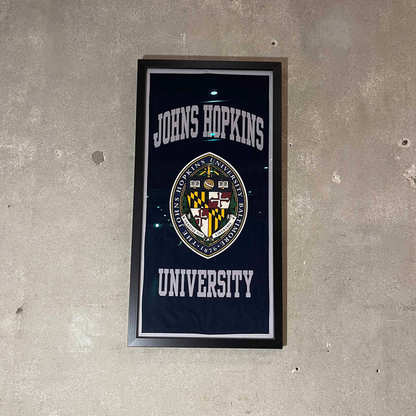 John Hopkins University Framed Wool Banner