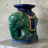 Italian Style Terracotta Hollywood Regency Teal Elephant Plant Stand