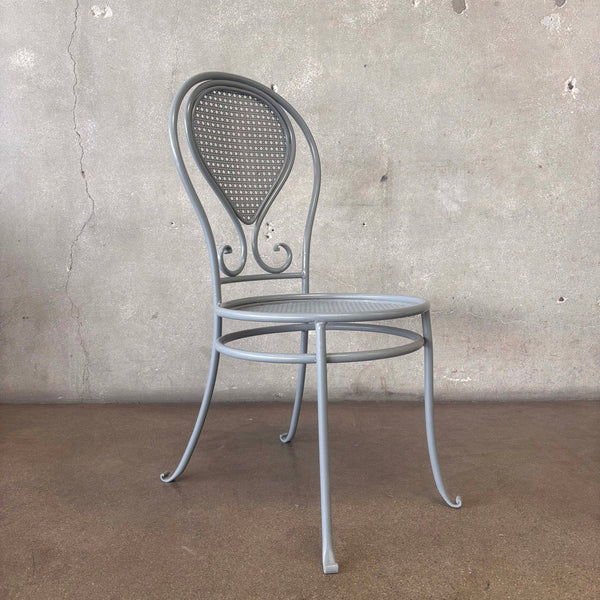 Vintage Caned Detail Iron Chair #1