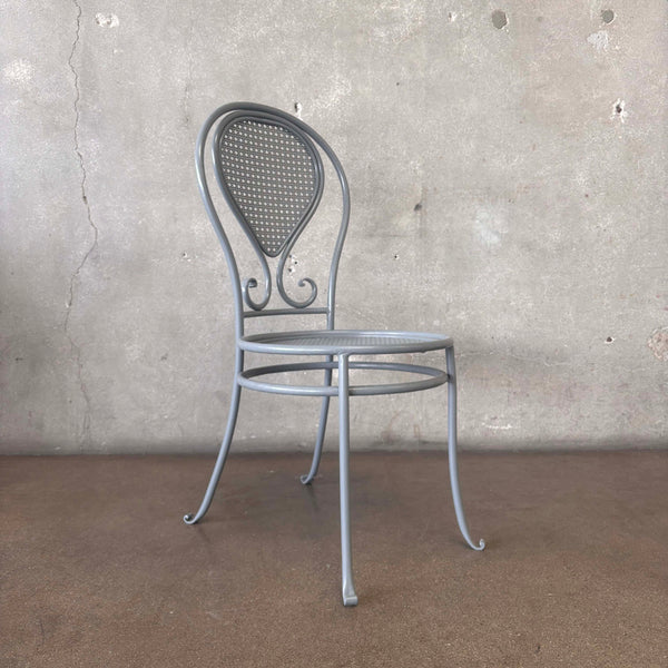 Vintage Caned Detail Iron Chair #2