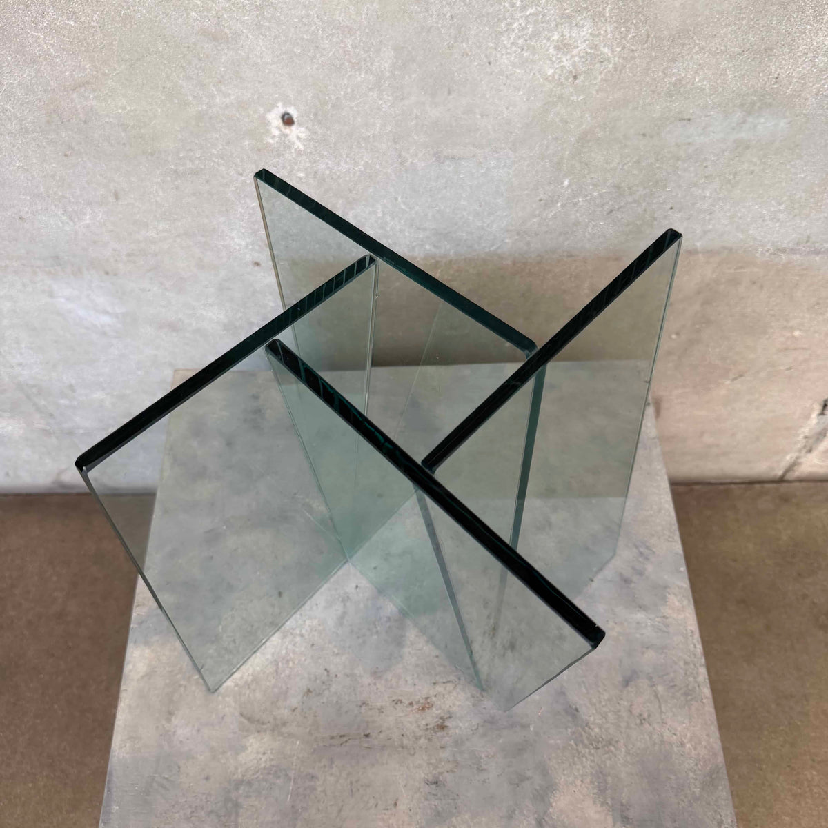 Post Modern Angular Glass Vase Sculpture