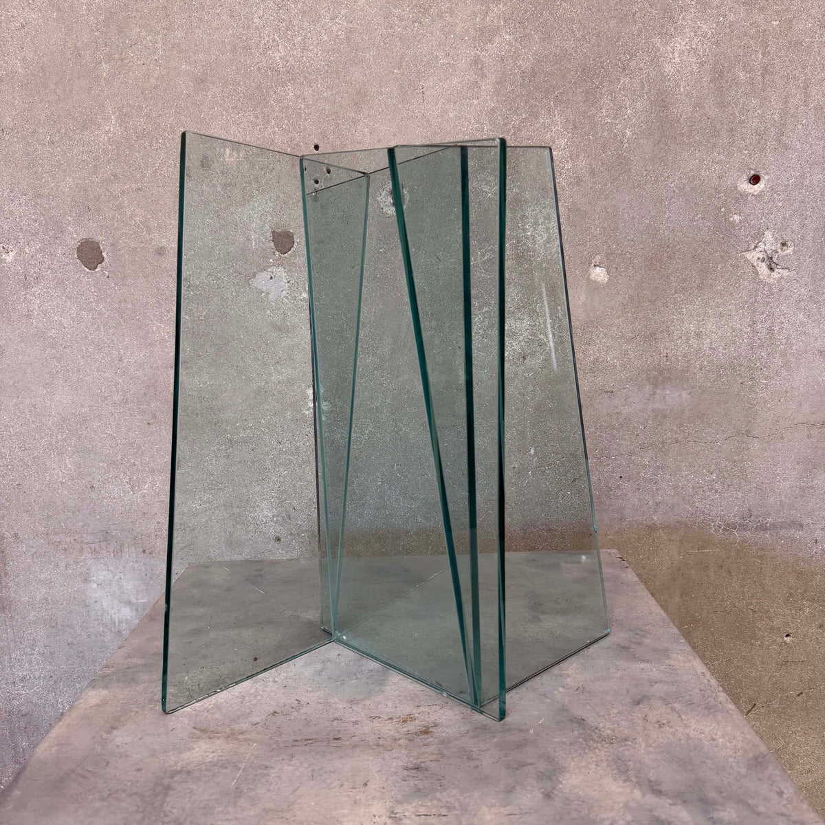 Post Modern Angular Glass Vase Sculpture
