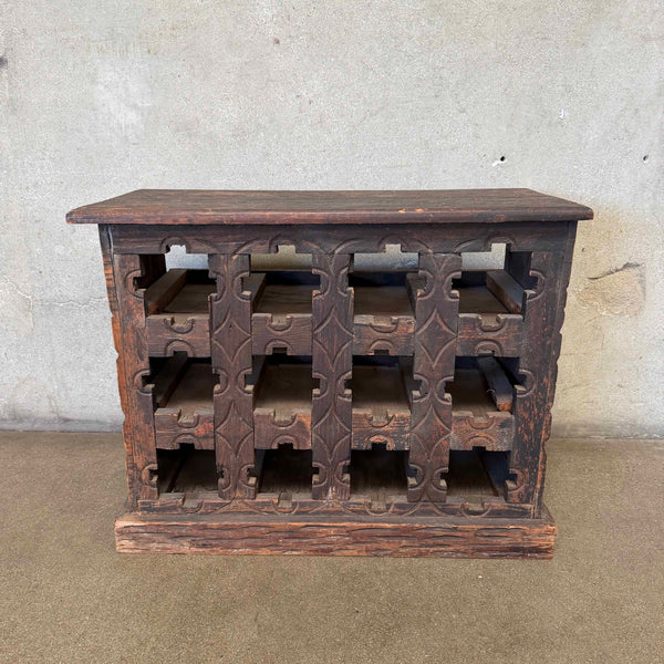 Spanish Revival Wood Wine Rack