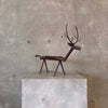 Folk Art Forged Iron Deer Planter