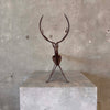 Folk Art Forged Iron Deer Planter