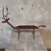 Folk Art Forged Iron Deer Planter