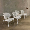 Mid Century Modern White Metal Patio Set