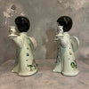 Pair of Vintage Mexican Pottery Noe Suro Candle Holders Angels