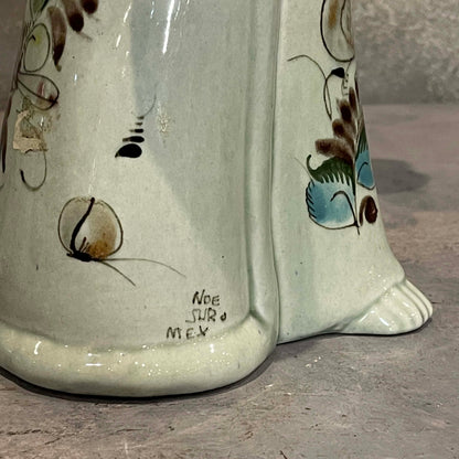 Pair of Vintage Mexican Pottery Noe Suro Candle Holders Angels