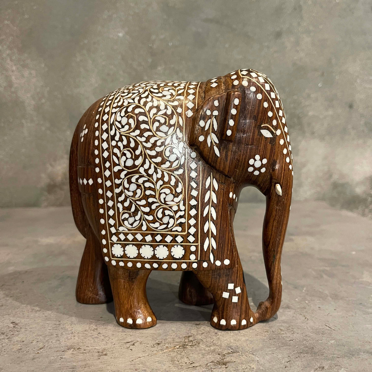 Teak Wood Elephant Hand Carved