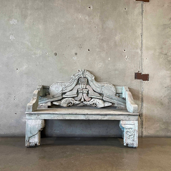 Antique Teakwood Bench Hand Carved