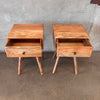 Pair of Mango Wood Mid Century Style Side Tables