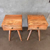 Pair of Mango Wood Mid Century Style Side Tables