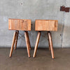 Pair of Mango Wood Mid Century Style Side Tables