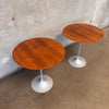 Pair of Authentic Knoll Ecco Saarinen Walnut Tulip Tables