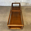 Mid Century Modern Walnut Coffee Table With Smoked Glass Top
