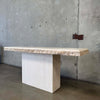 Vintage Post Modern Beige Travertine Console Table